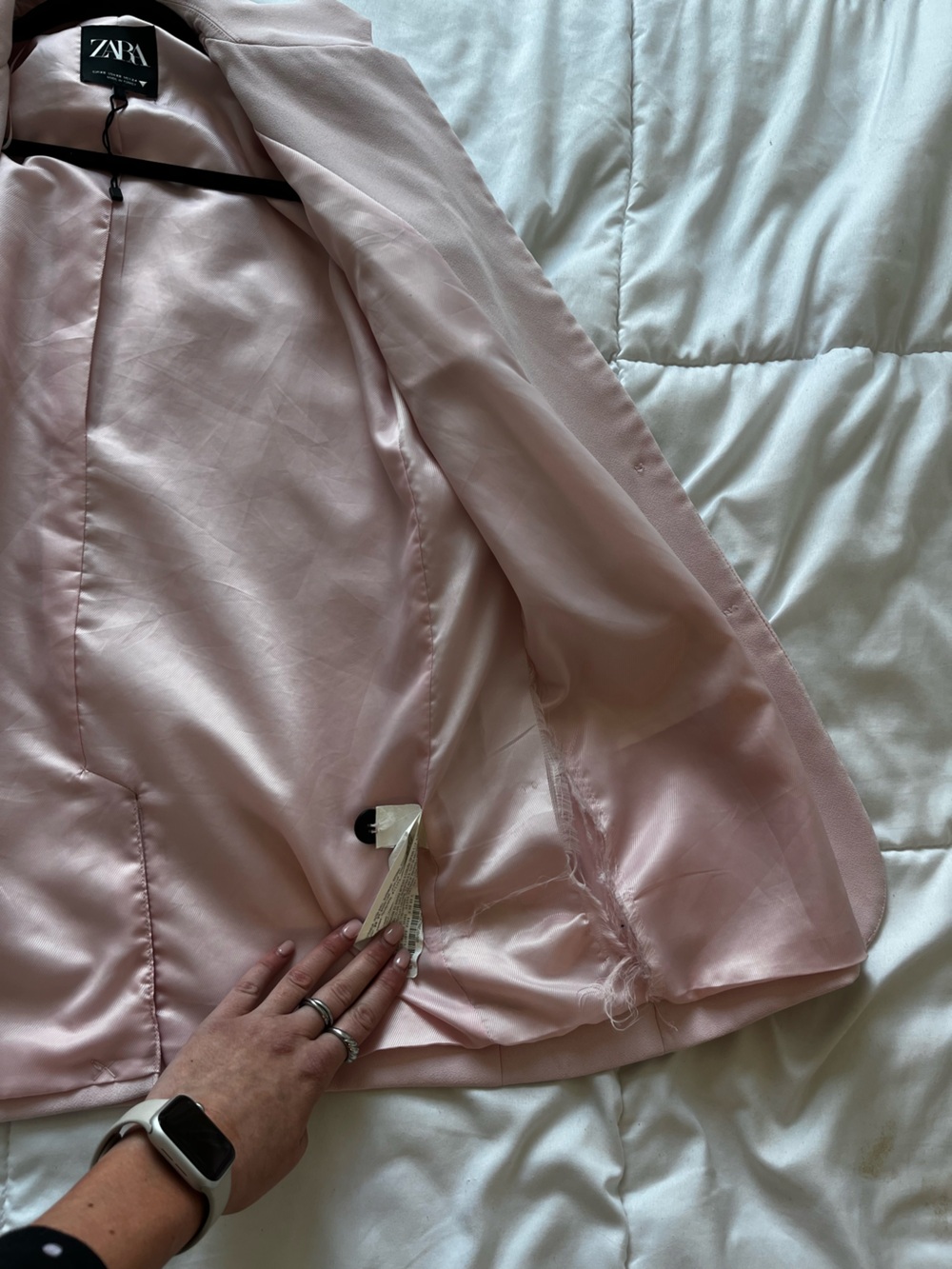 Zara Oversized Blush Pink Tailored Blazer | XS - Picture 3 of 6